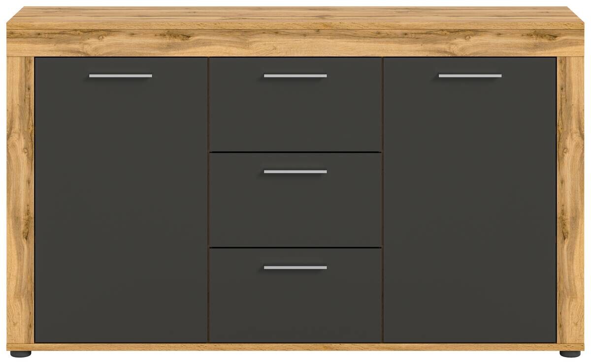 Sideboard Jam Eiche Wotan Nachbildung grau B/H/T: ca. 125x80x35 cm