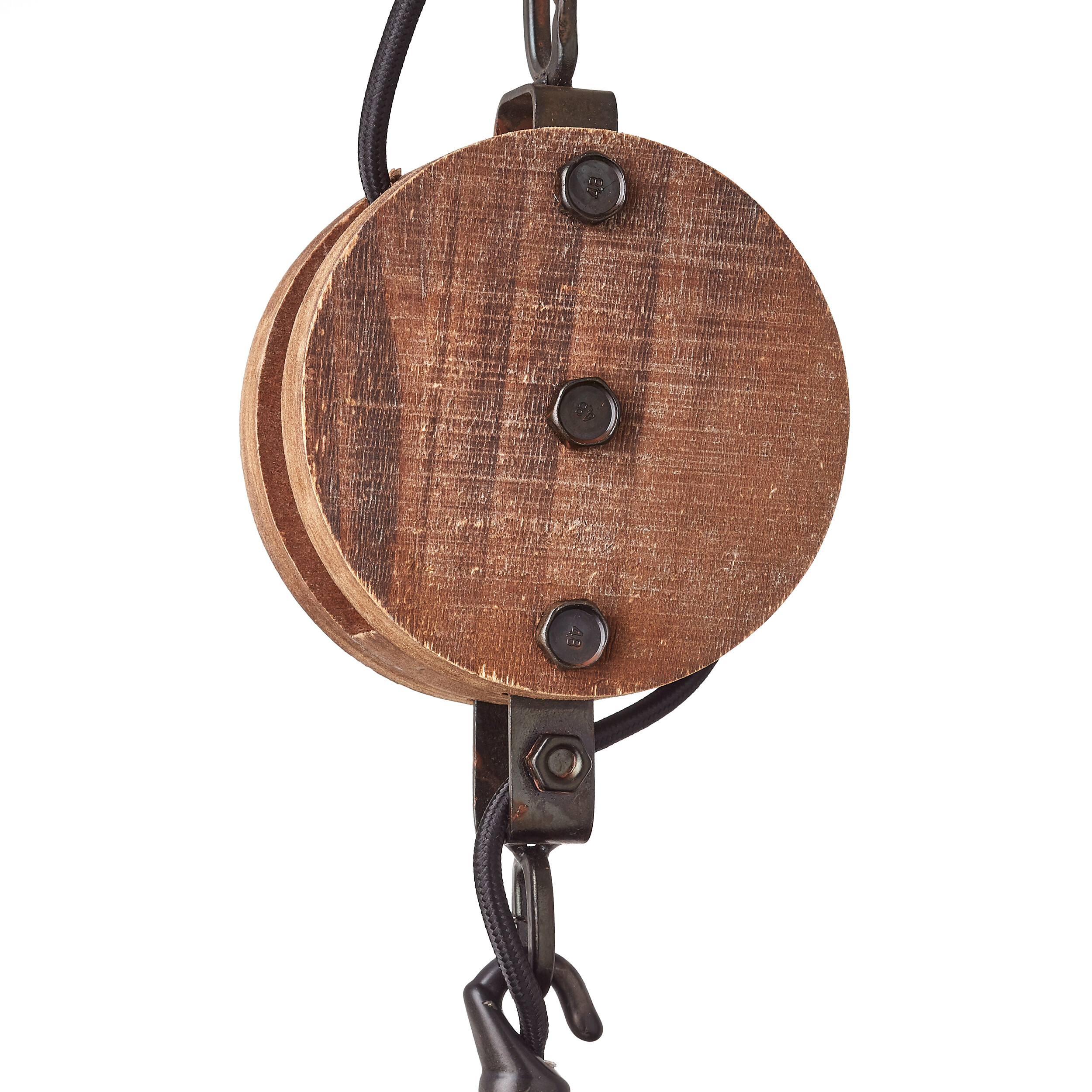 Brilliant Pendelleuchte Matrix 2 HK17186S76 schwarz Metall Holz H/D: ca. 147x34 cm E27 1 Brennstellen