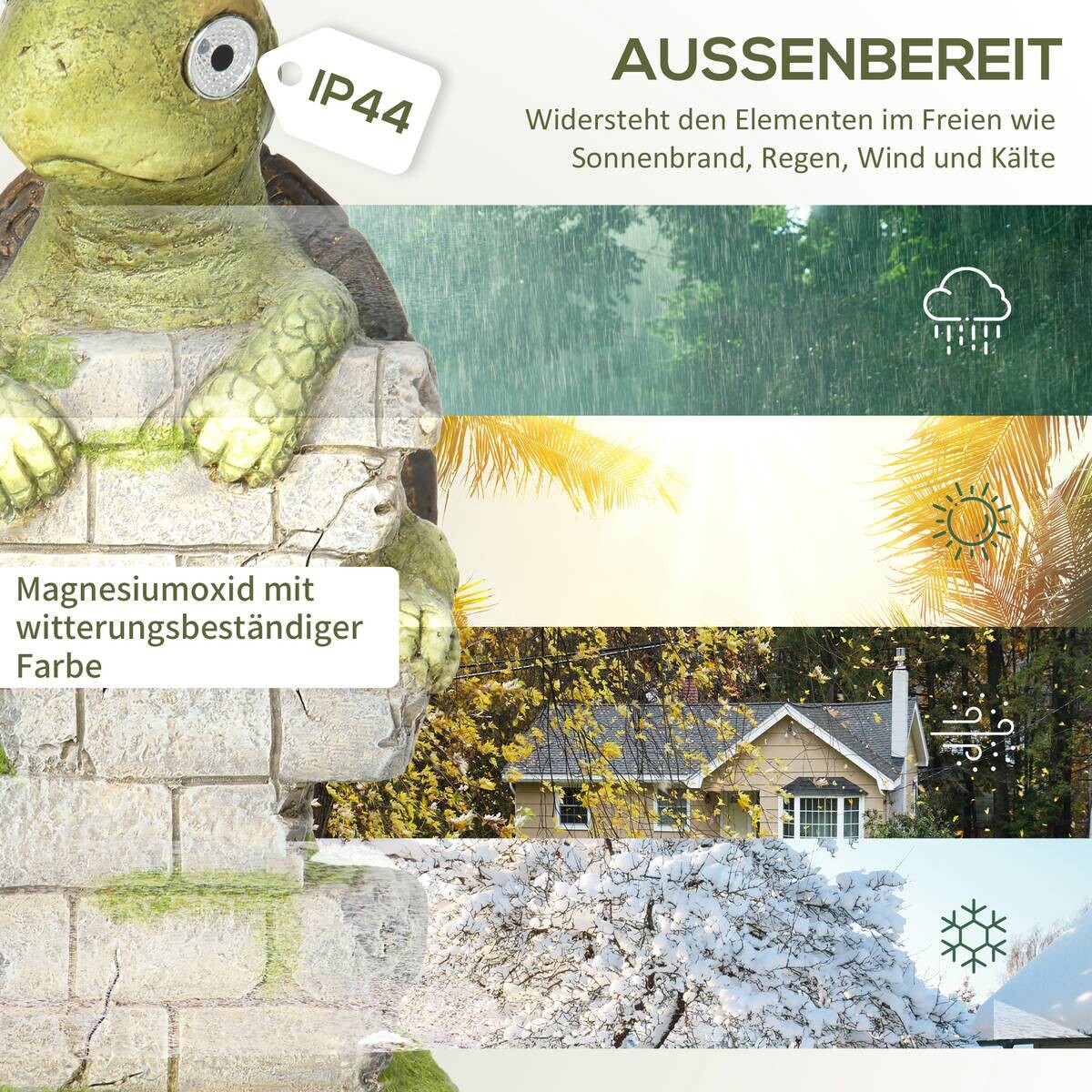 Outsunny Gartenstatue mit LED-Beleuchtung