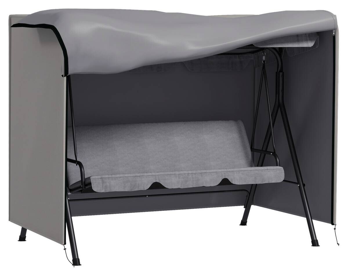 Outsunny Abdeckplane grau Polyester B/H/L: ca. 124x205x164 cm