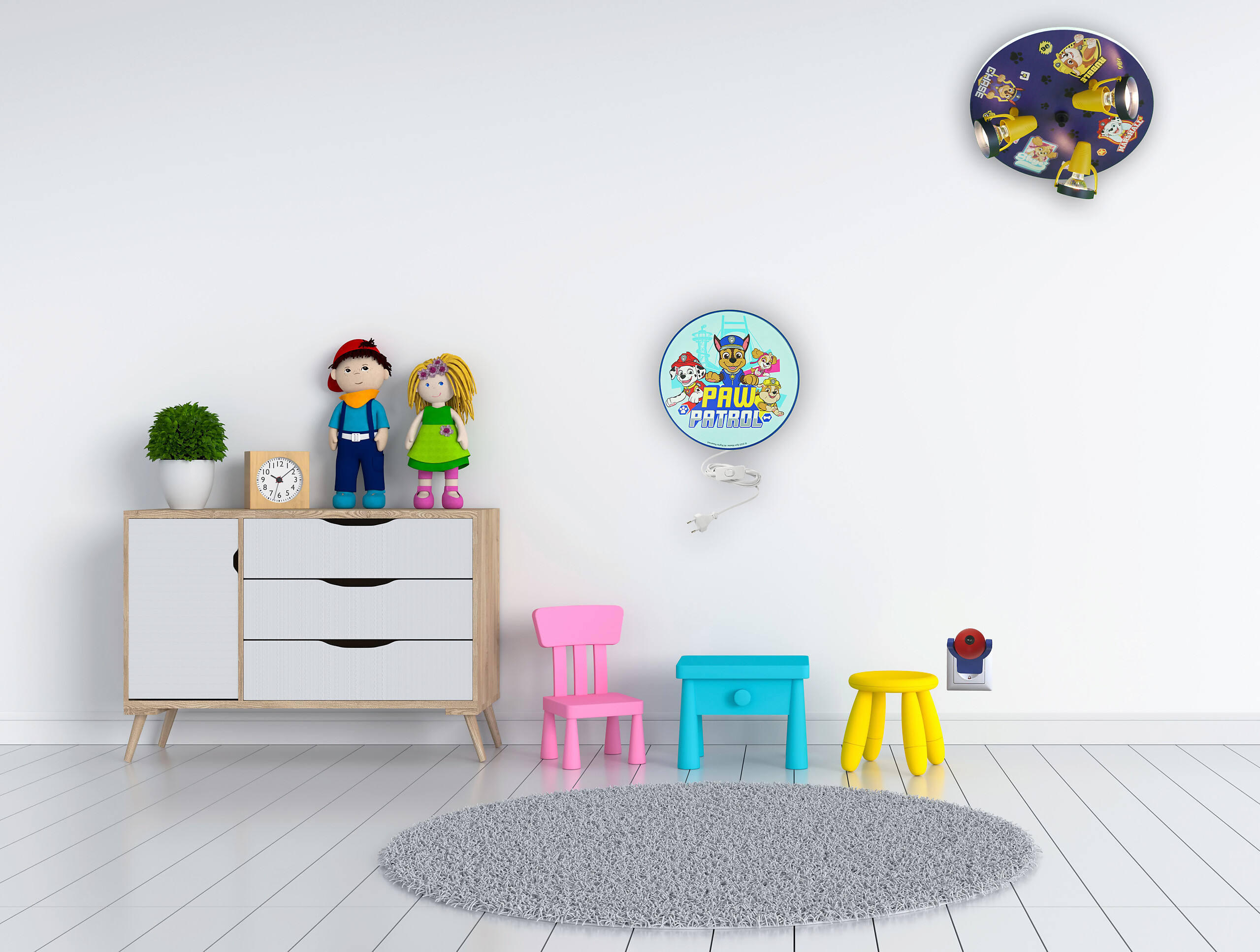 Niermann Strahler Paw Patrol dunkelblau gelb Kunststoff D: ca. 35 cm GU10 3 Brennstellen