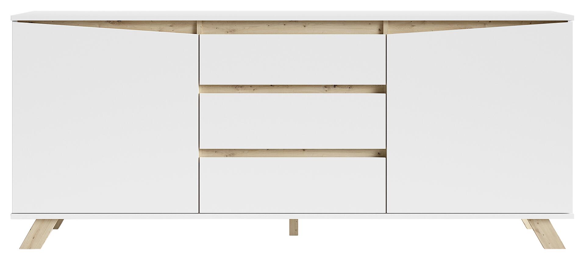 Sideboard VALENTIN weiß Eiche Nachbildung B/H/T: ca. 180x80x38 cm