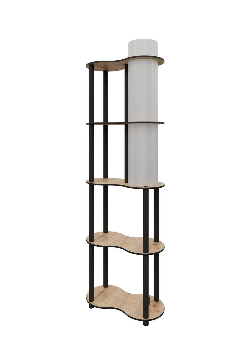 Opviq Stehleuchte nussbaum PVC MDF B/H/T/L/D: ca. 17x150x17x17x17 cm E27 1 Brennstellen