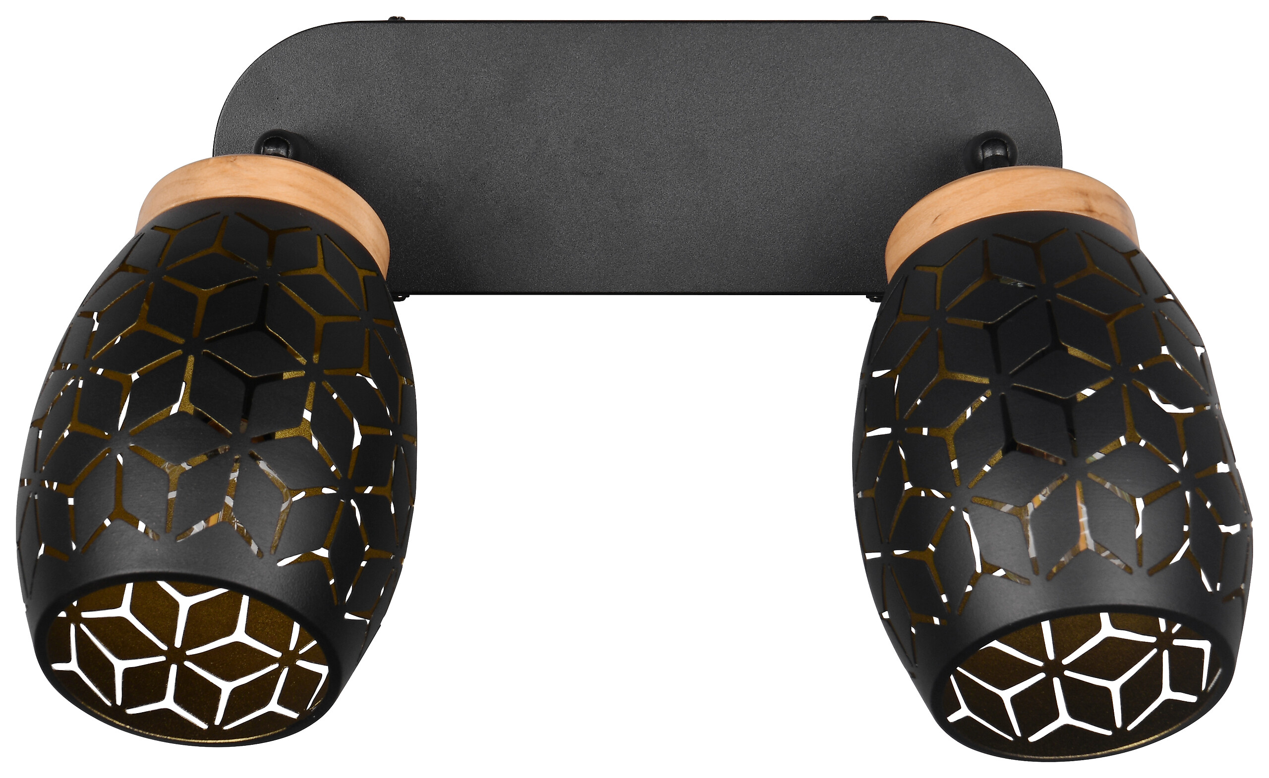 Reality Leuchten Spots Bidar schwarz gold Metall B/H/L: ca. 28x27x12 cm E14 2 Brennstellen