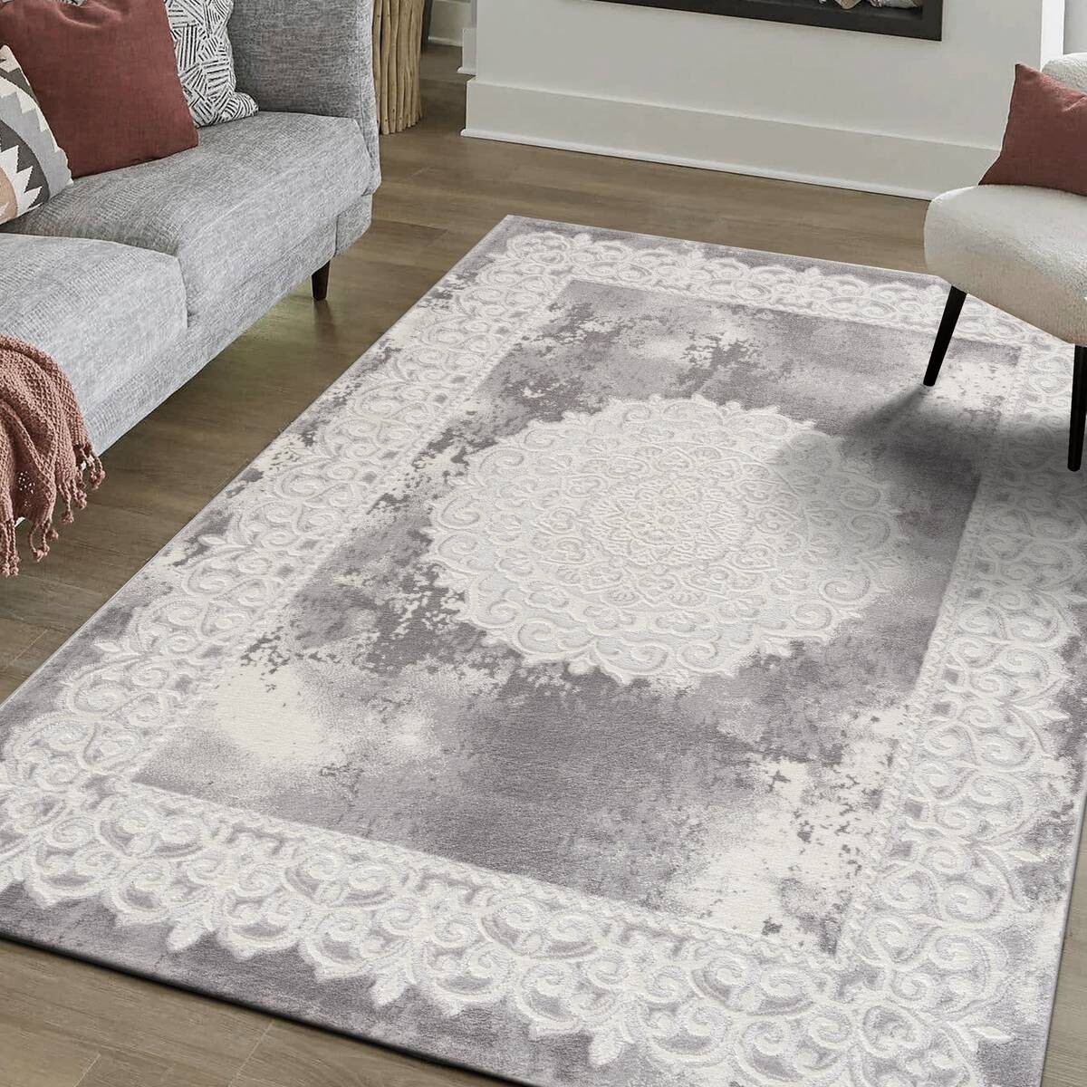 Sanat Teppich HARMONY hellgrau B/L: ca. 160x220 cm
