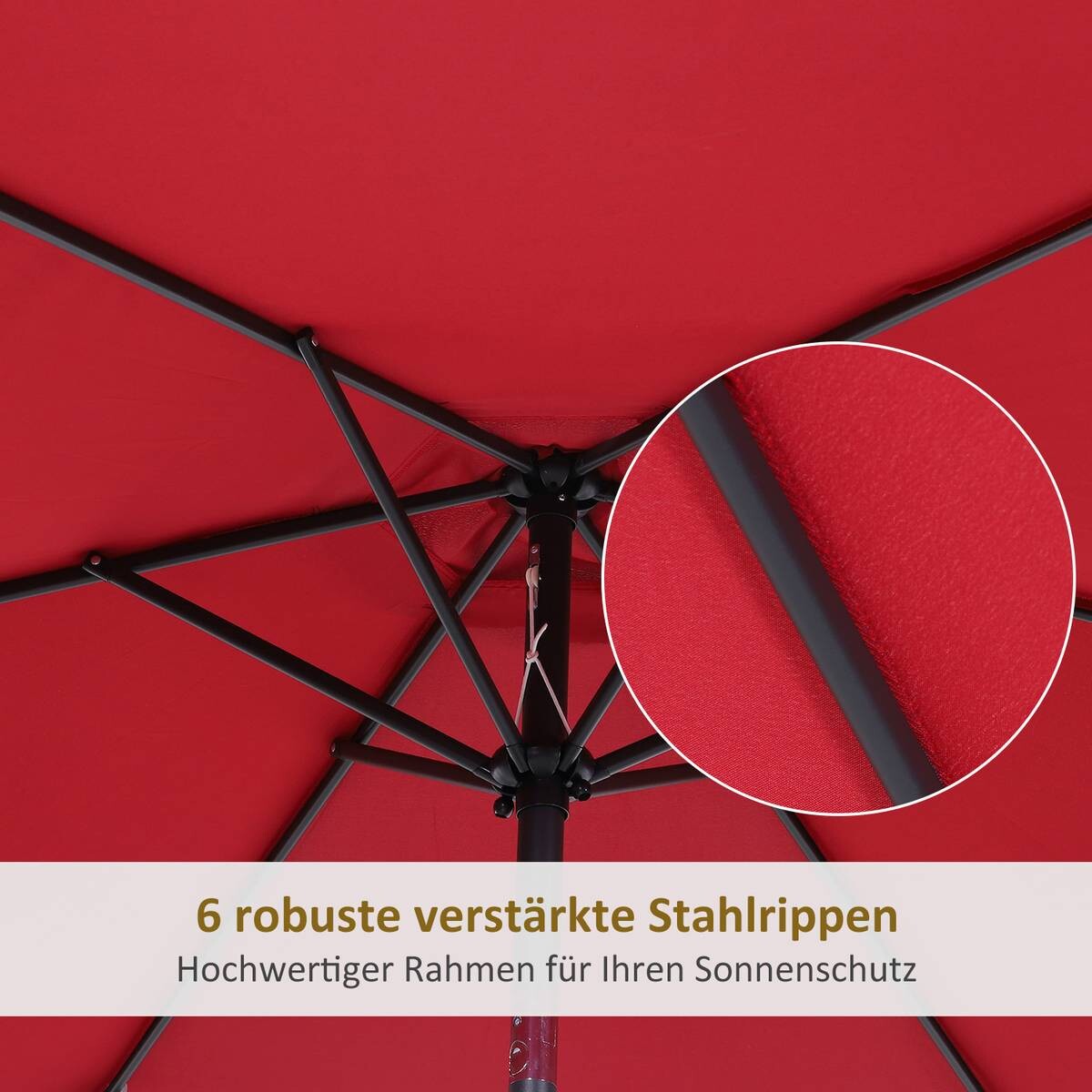 Outsunny Sonnenschirm weinrot Stahl H/D: ca. 235x270 cm