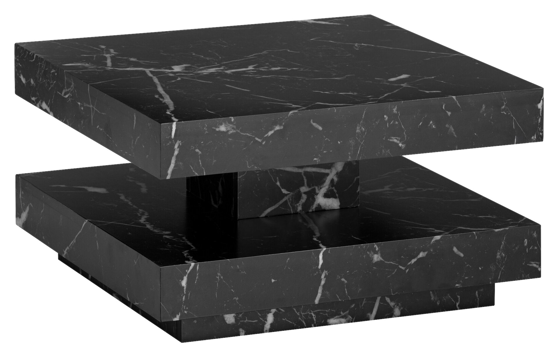 Wohnling Couchtisch schwarz Marmor B/H/T: ca. 60x34x60 cm