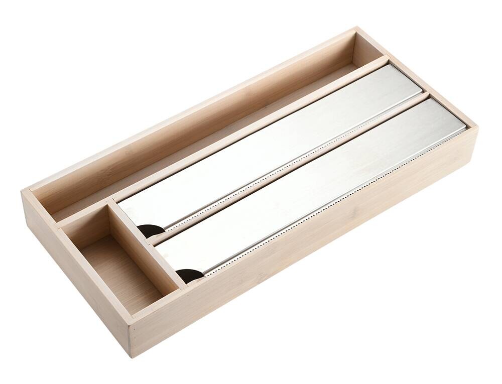 Kesper Folienspender braun Bambus B/H/L: ca. 20,5x6x47 cm