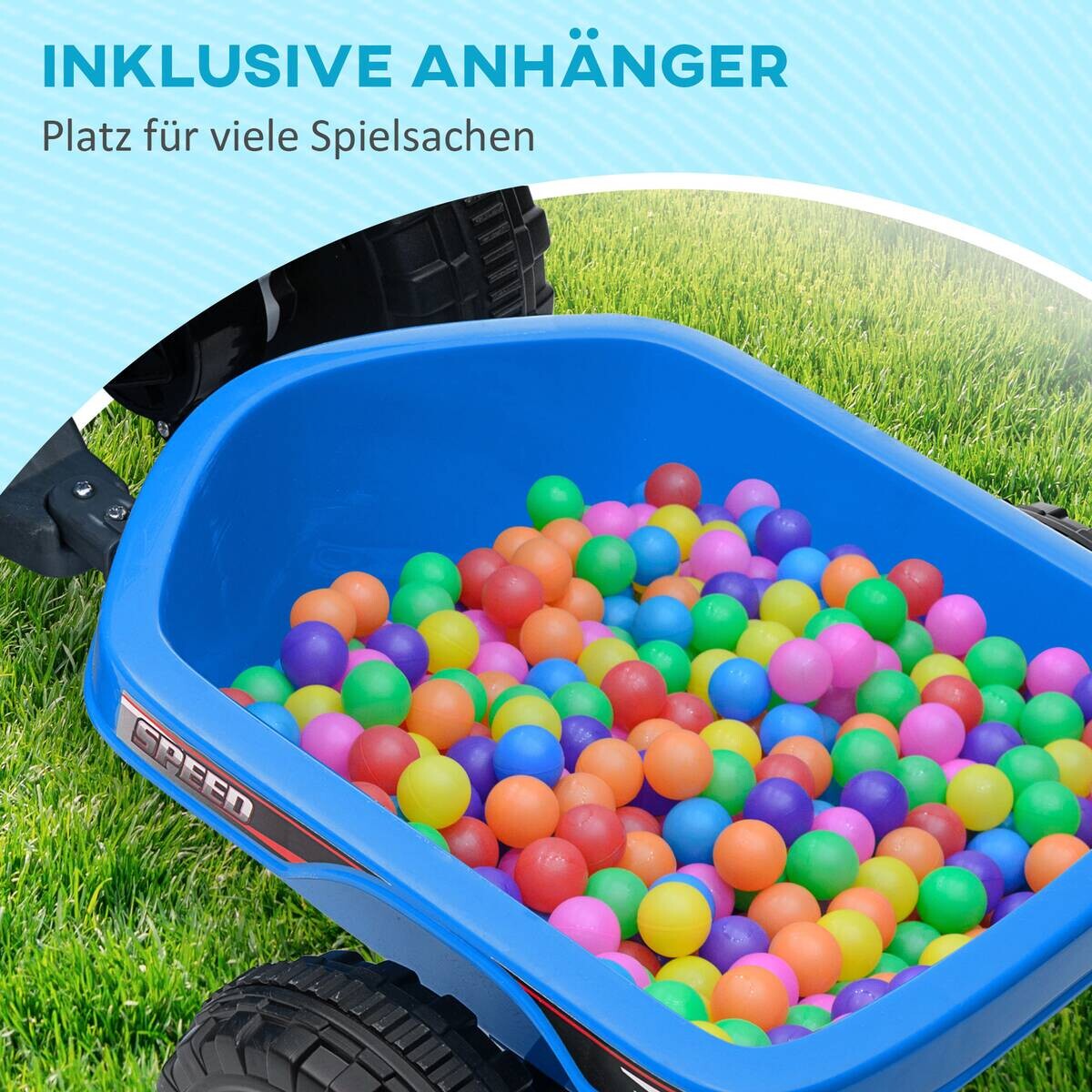 HOMCOM Kinder Elektrofahrzeug grau B/H/L: ca. 41,5x48,5x106 cm