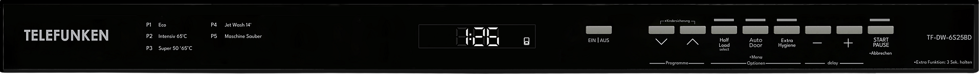 Telefunken Geschirrspüler TF-DW-6S25BD schwarz B: ca. 60 cm