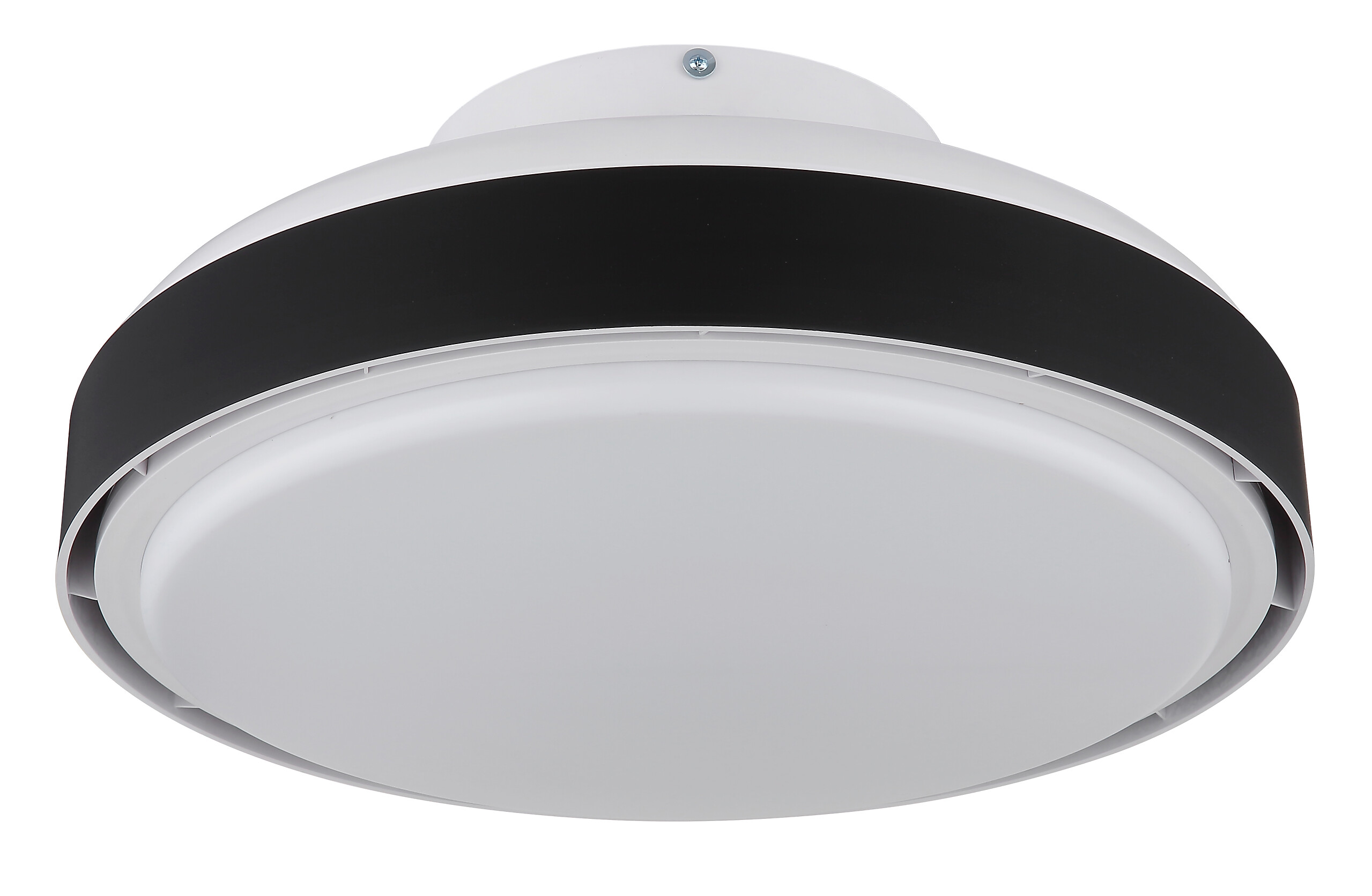 GLOBO LED-Deckenventilator mattschwarz weiß Opal Kunststoff Acryl H/D: ca. 20x45 cm 1 Brennstellen