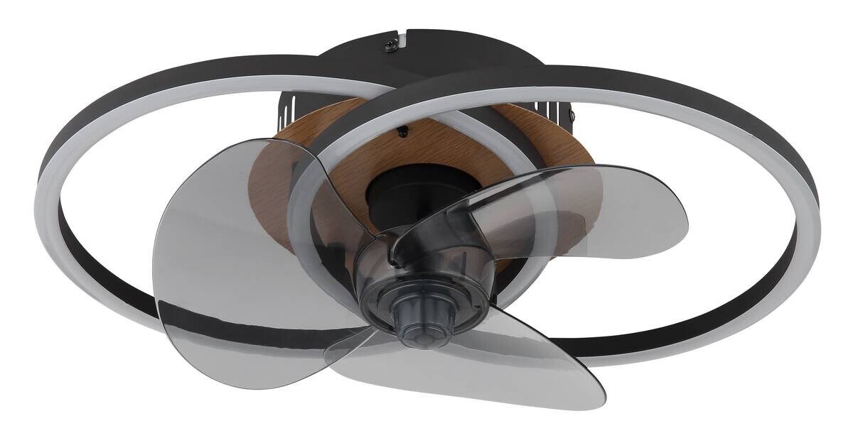GLOBO Deckenventilator Karen schwarz dunkelbraun B/H/T: ca. 28x14,4x42 cm max. 24 W