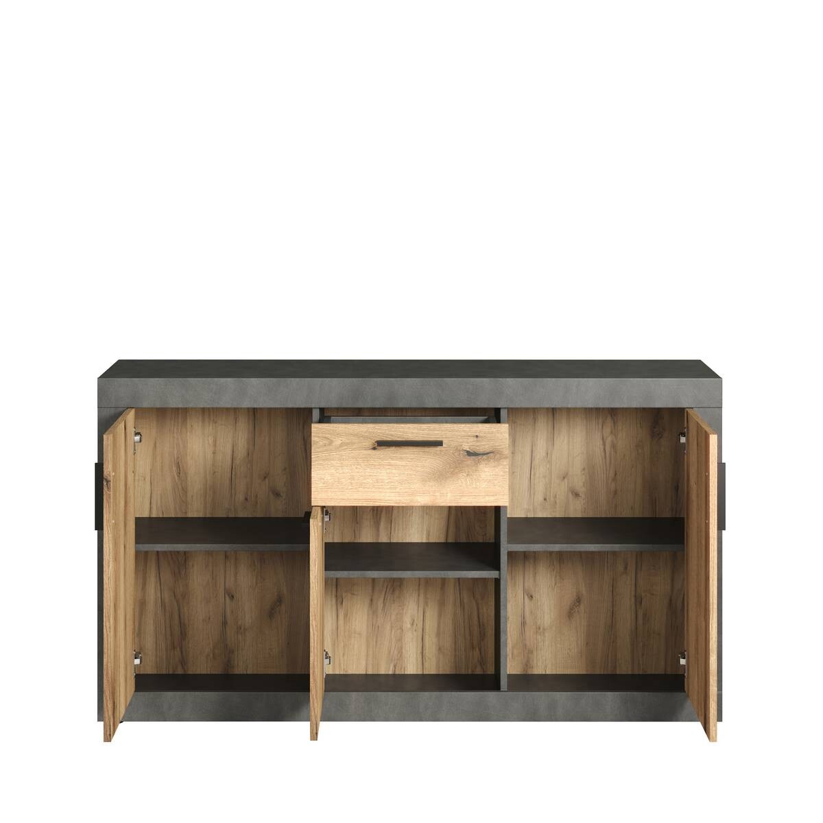 Sideboard Salvada Eiche Evoke Coast Nachbildung anthrazit B/H/T: ca. 149x83x40 cm