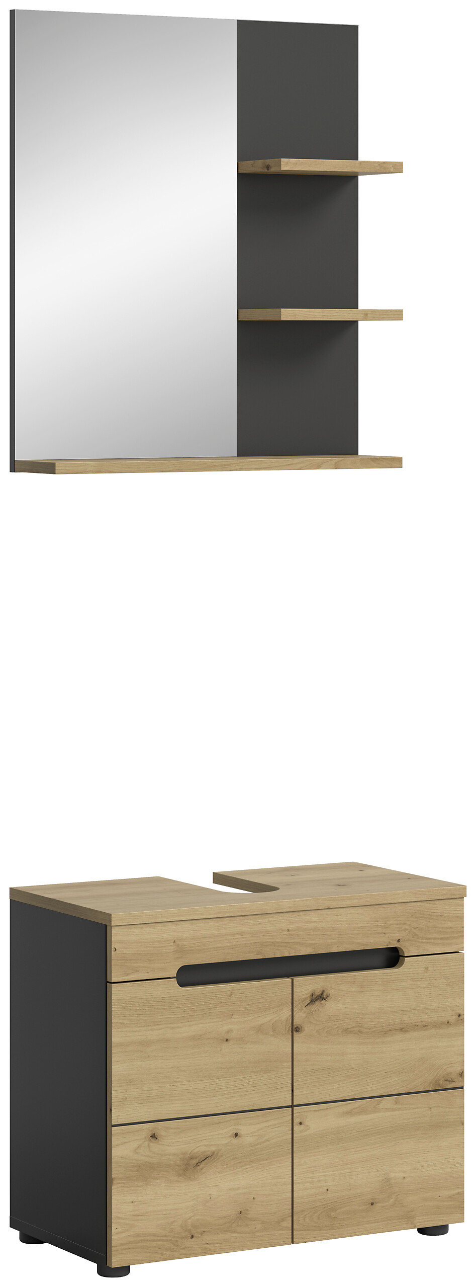 Badezimmer-Set Canu Basalt Eiche Artisan Nachbildung B/H/T: ca. 63x193x34 cm