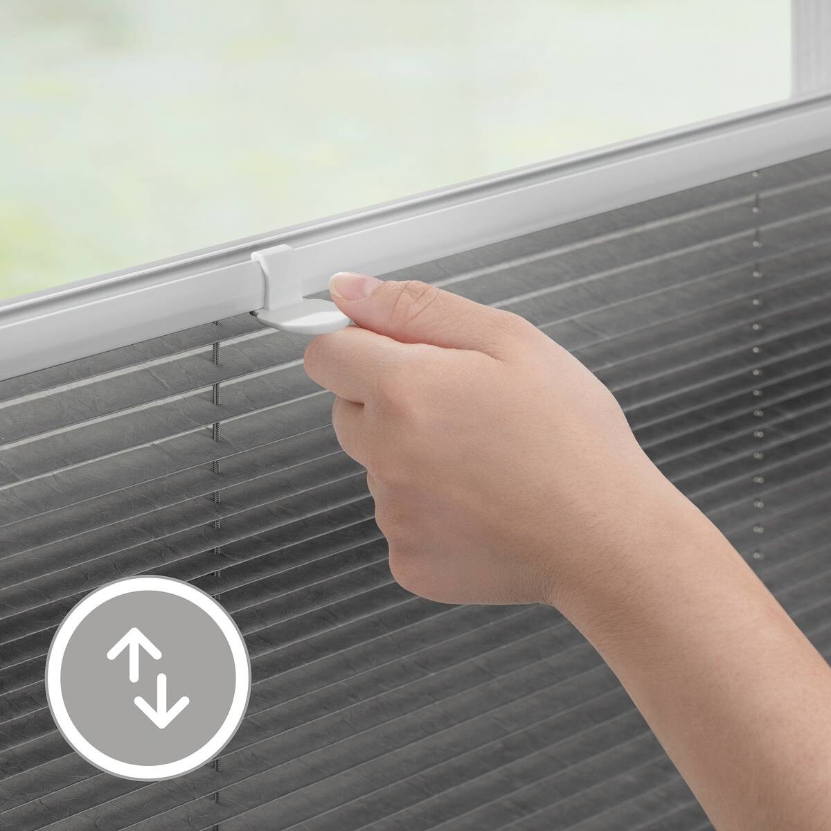 LICHTBLICK Spannplissee hellgrau B/L: ca. 95x130 cm