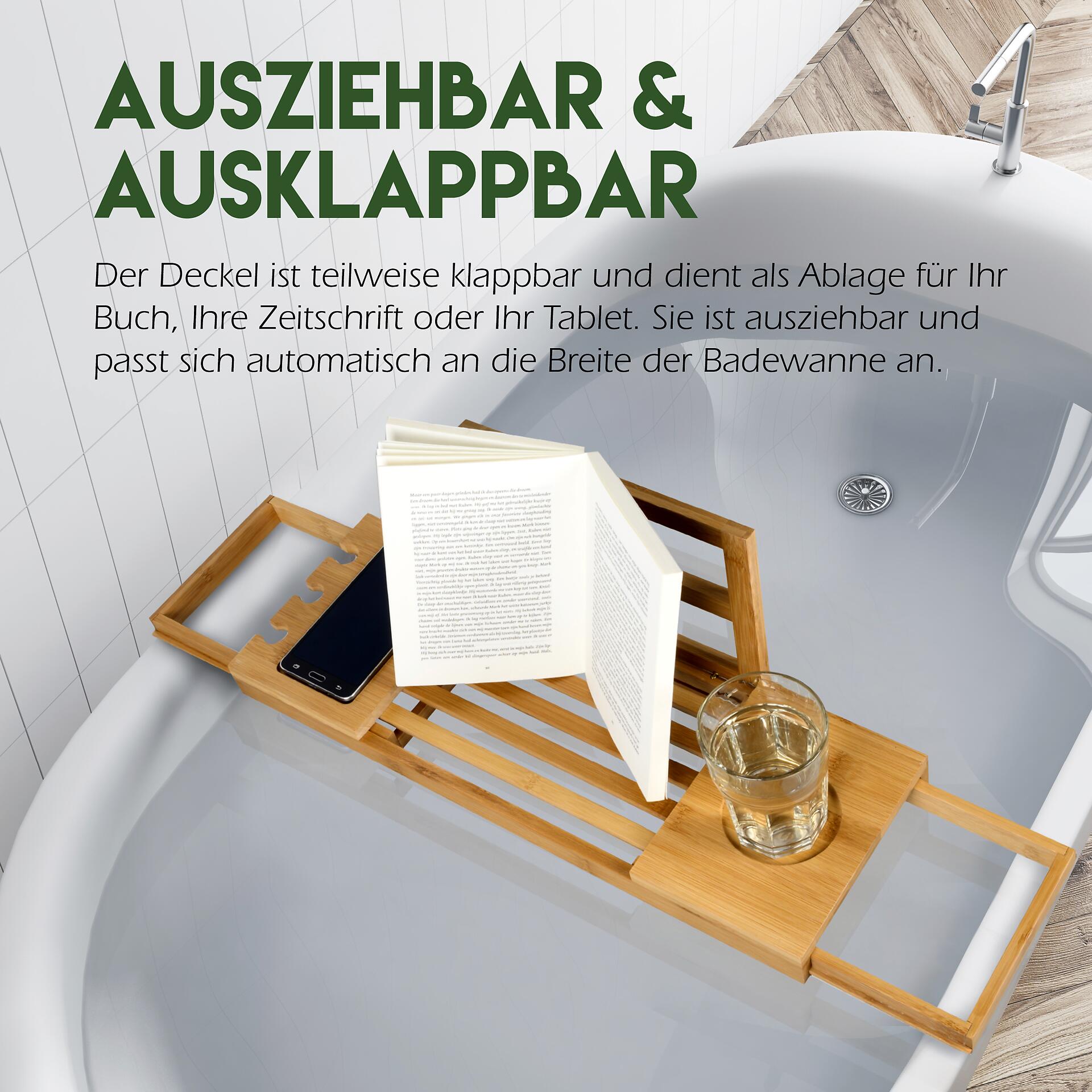 Badewannenablage natur Bambus B/L: ca. 92x18 cm