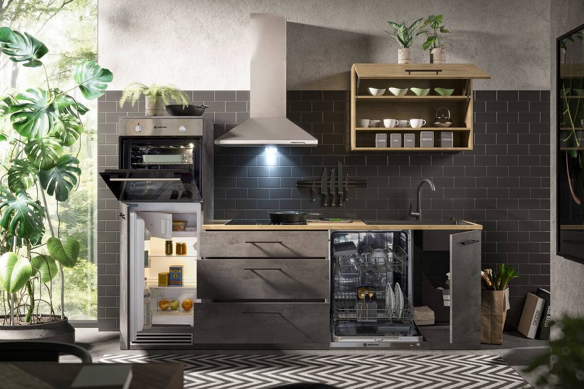 Küchenblock Style anthrazit B/T: ca. 260x60 cm