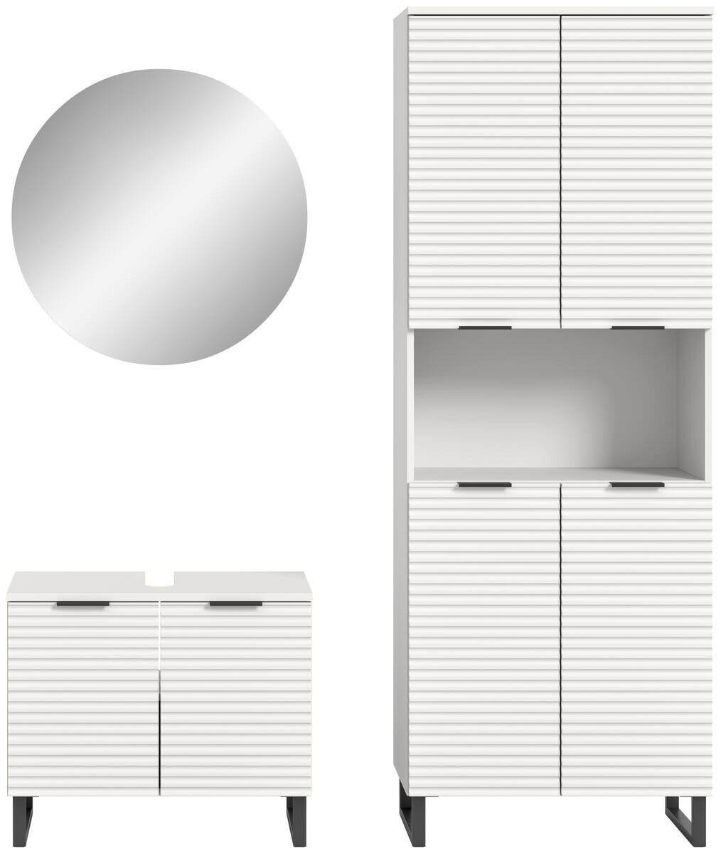 Badblock Riff weiß B/H/T: ca. 155x193x34 cm