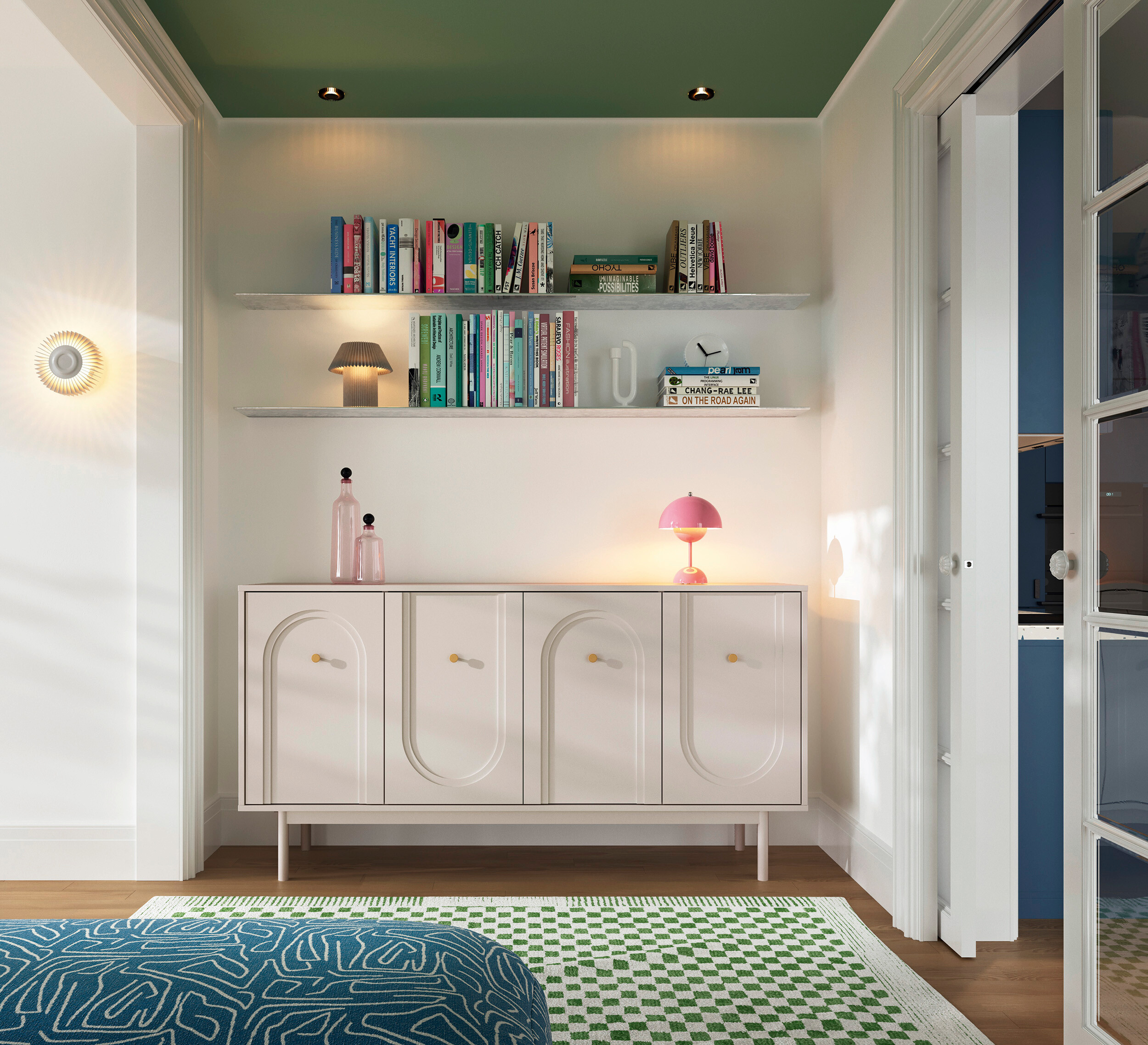 Kommode MAZOMA Eiche Kaschmirgrau Nachbildung gold Optik B/H/T: ca. 154x82x39 cm