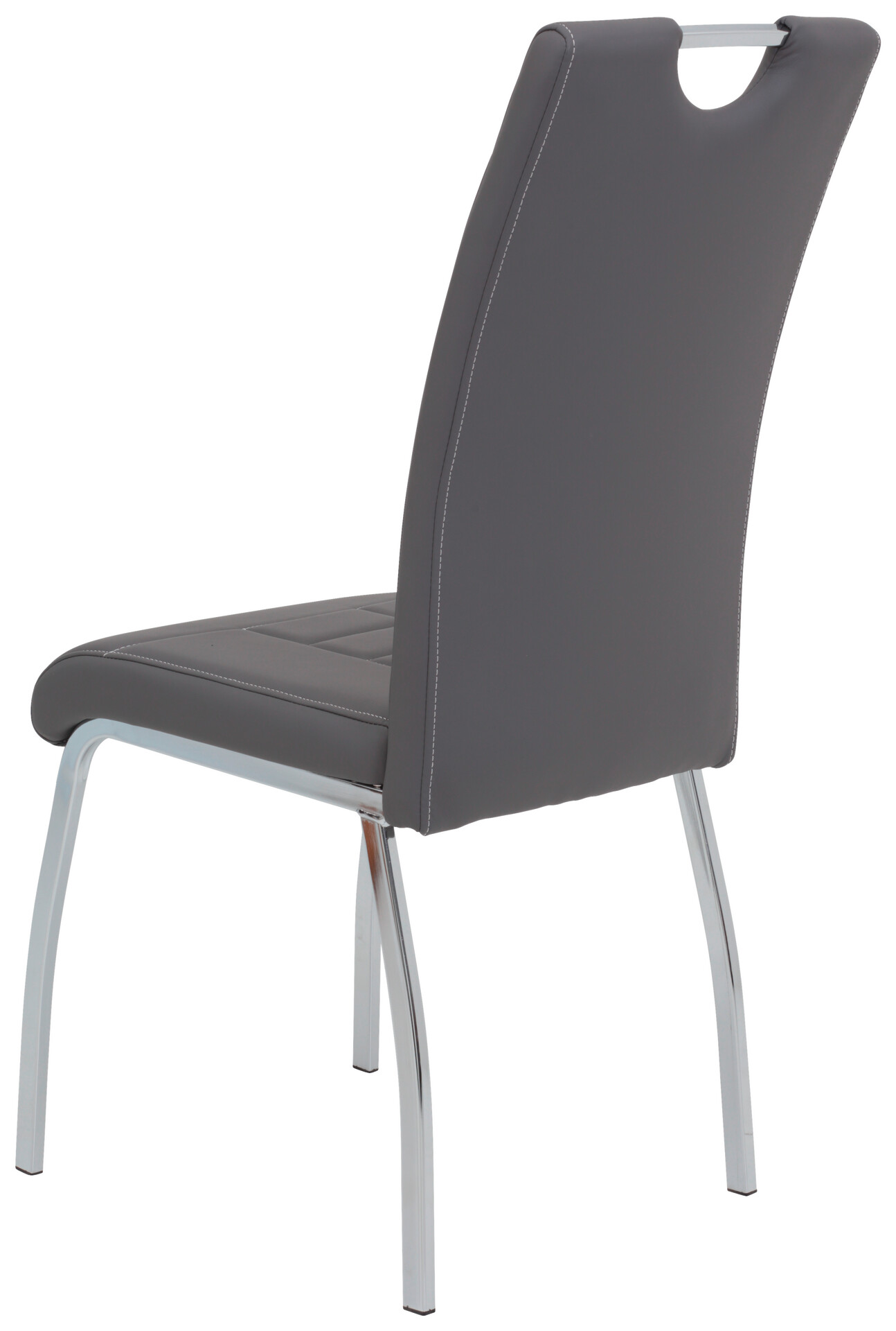 Stuhl Andrea 4er Set grau Kunstleder B/H/T: ca. 43x100x64 cm