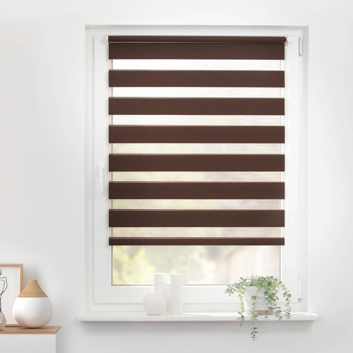 LICHTBLICK Doppelrollo Duo dunkelbraun B/L: ca. 50x150 cm