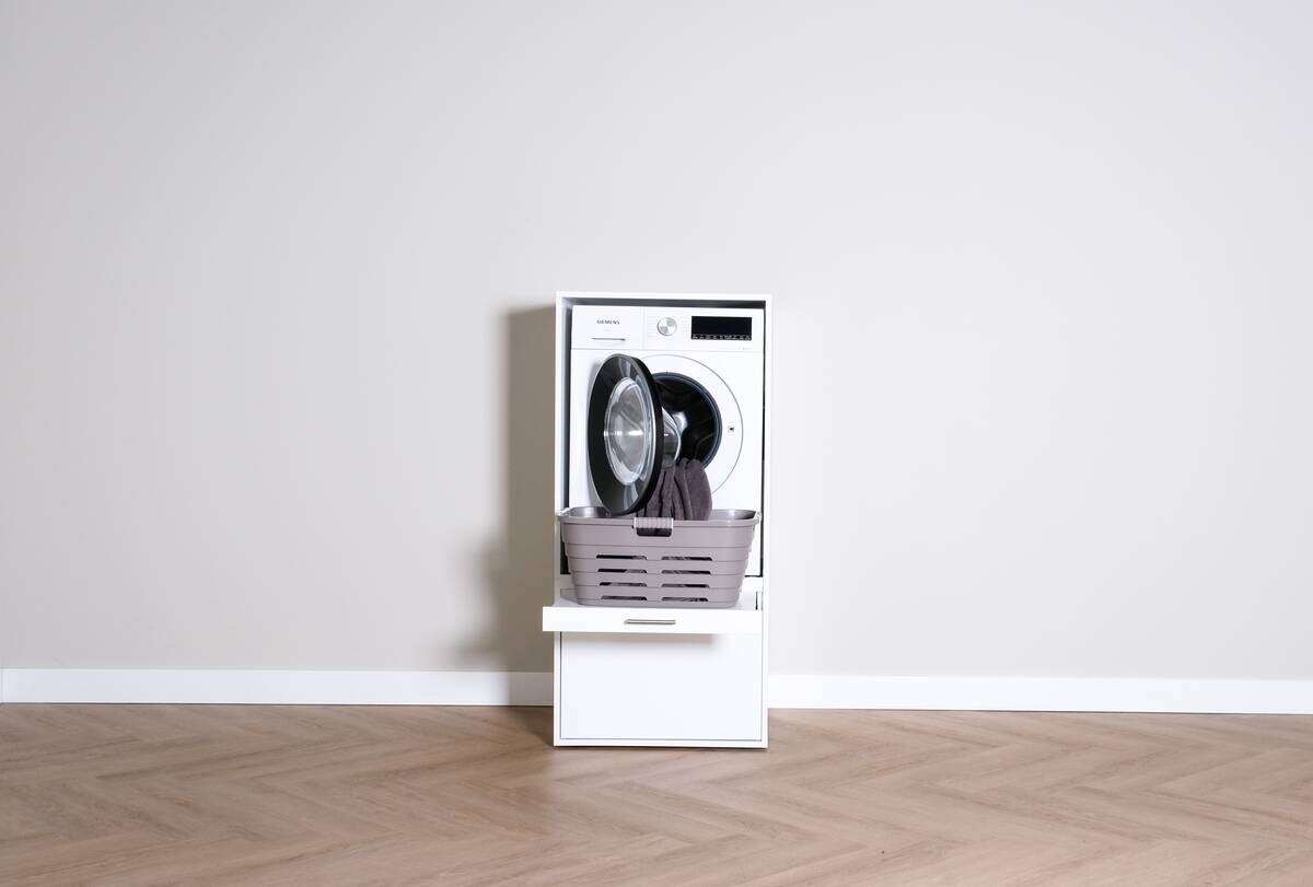 Washcab Waschmaschinenschrank weiß Holzwerkstoff