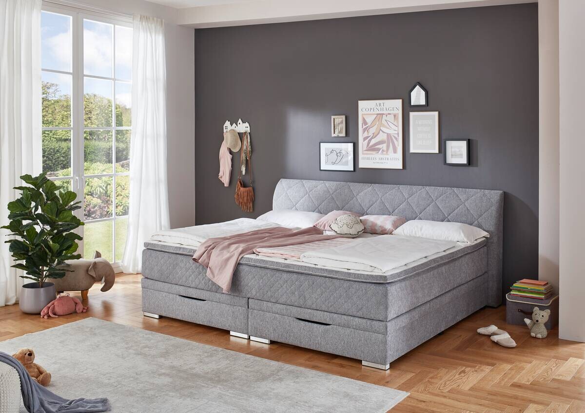 Familienboxbett Korfu silber Liegefläche B/L: ca. 240x200 cm