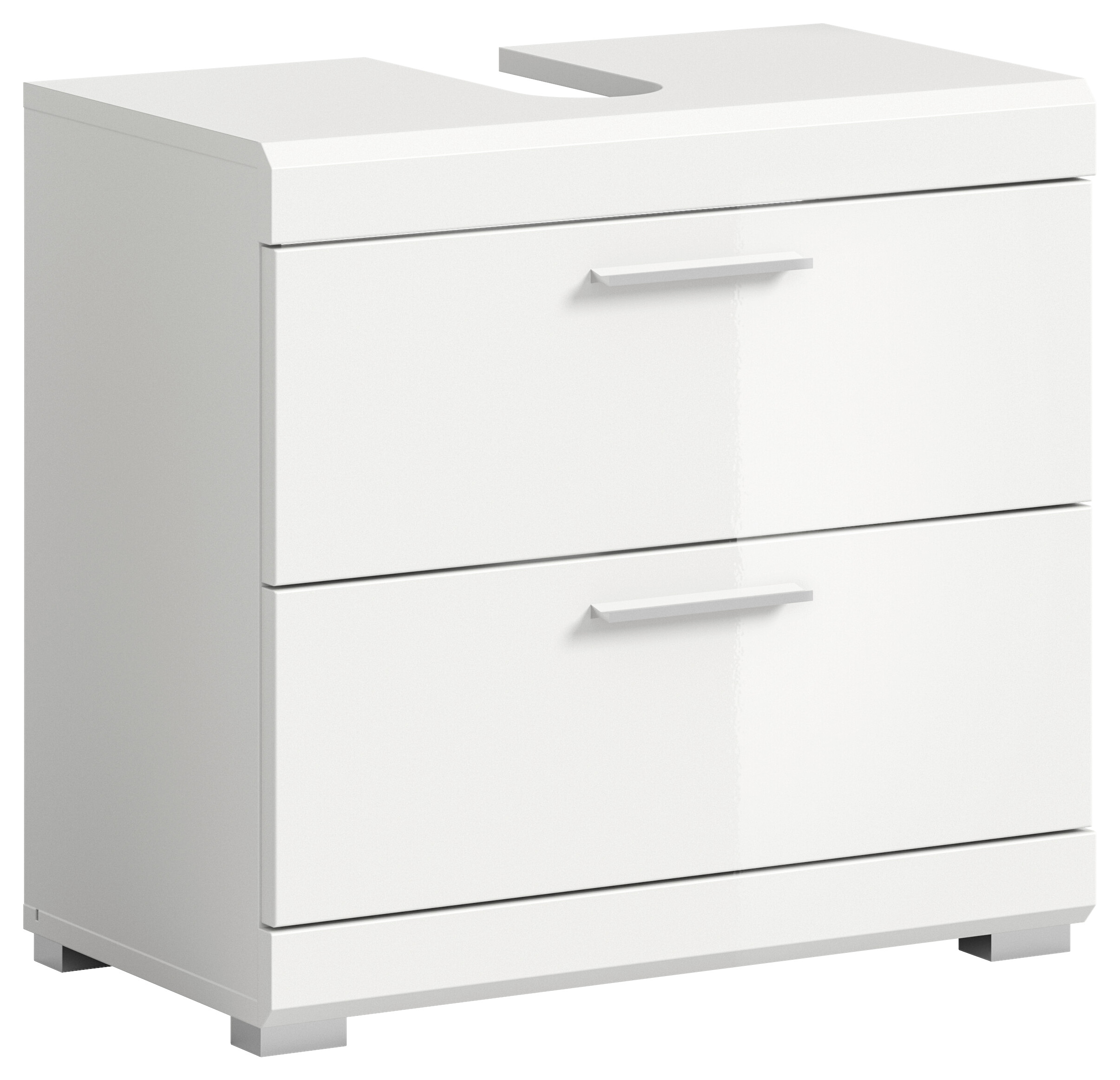Waschbeckenunterschrank Scout weiß weiß Hochglanz B/H/T: ca. 60x56x37 cm