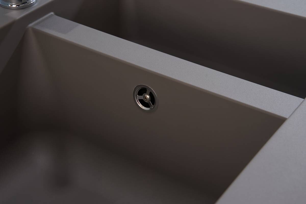 Respekta Einbauspüle Denver 1,5 100 x 50 G Beton grau Mineralite B/H/T: ca. 100x20x50 cm