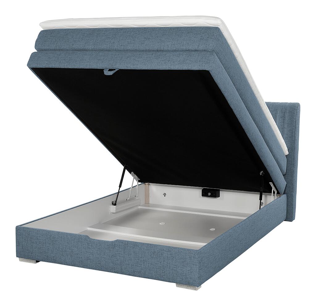 Boxspringbett blau Liegefläche B/L: ca. 140x200 cm