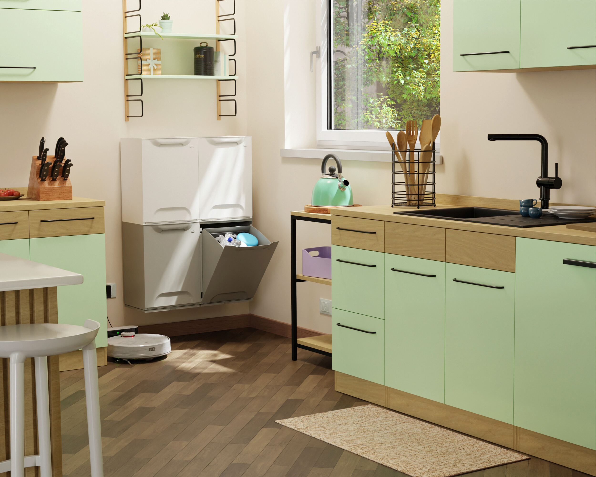 Eco-Logico Abfalleimer grau B/H/L: ca. 29x47x34 cm