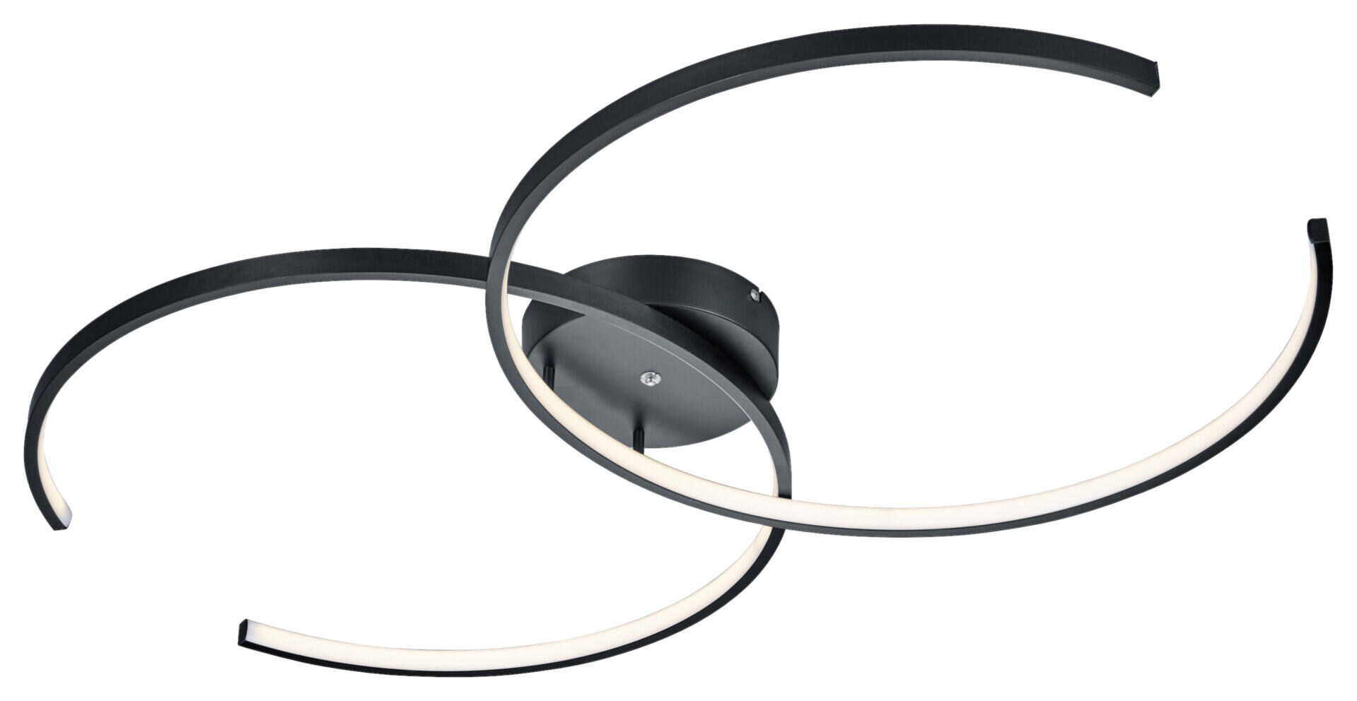 TRIO Deckenleuchte Citizen schwarz Metall B/H/T: ca. 94x8x55 cm 2 Brennstellen