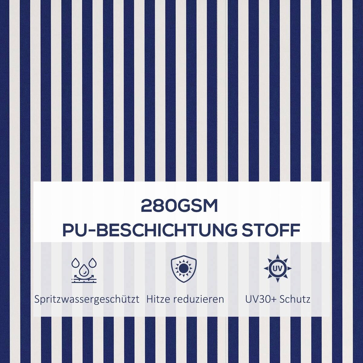 Outsunny Markise blau B/H: ca. 290x350 cm