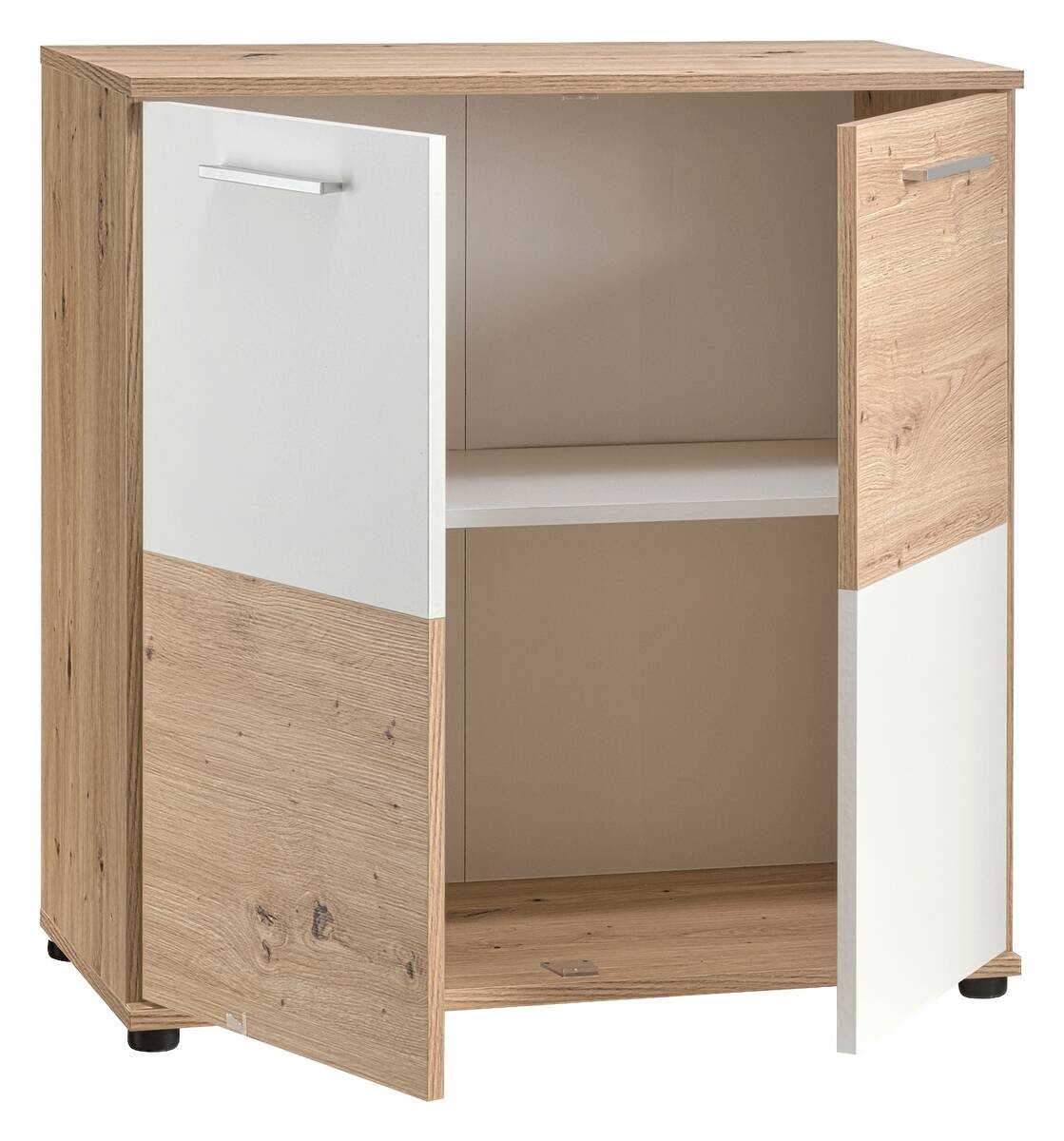 Kommode Zero Eiche Artisan Oak Nachbildung weiß B/H/T: ca. 72x72x34 cm