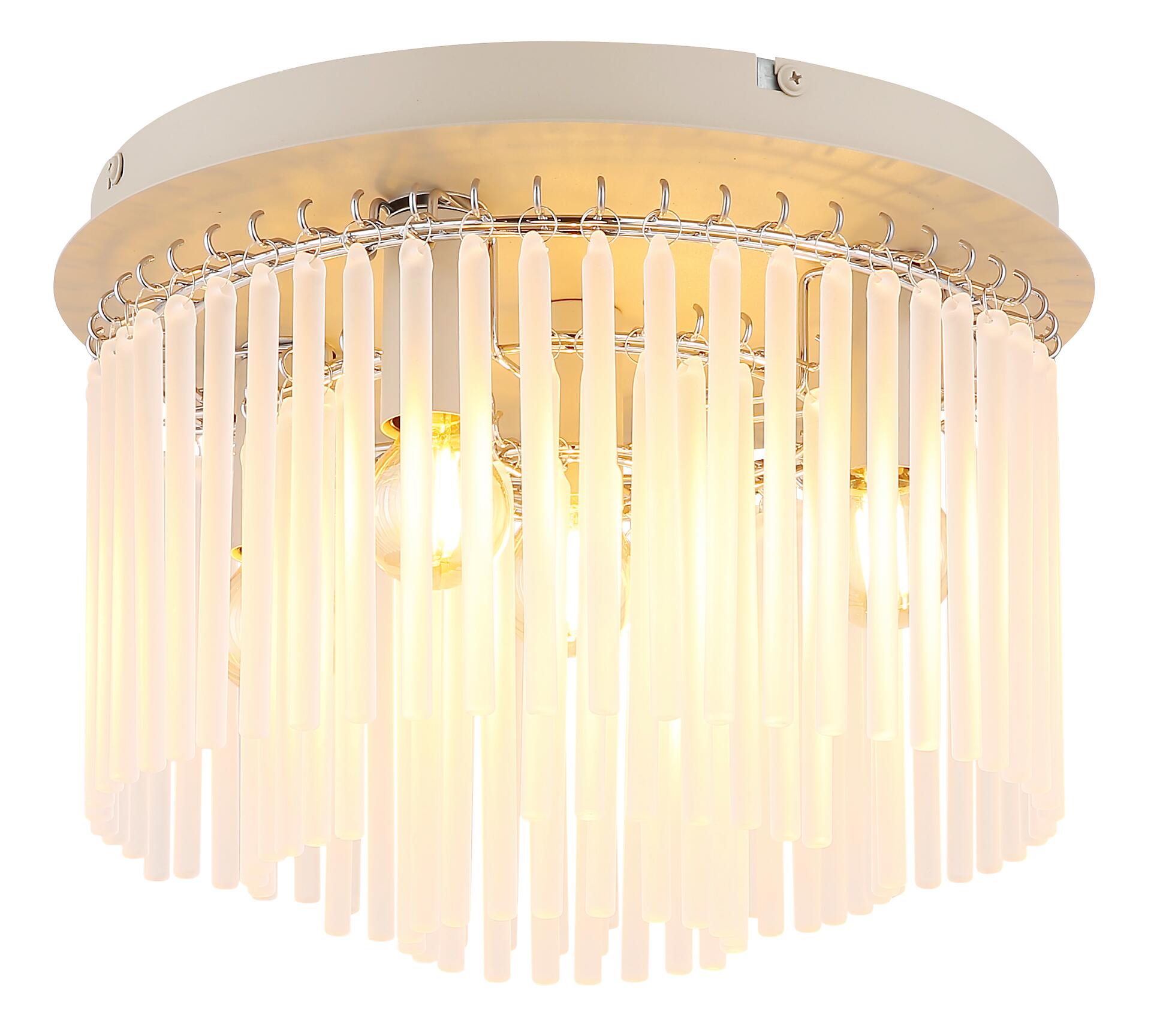 GLOBO Deckenleuchte sand Metall Glas B/H: ca. 32x23 cm E14 5 Brennstellen