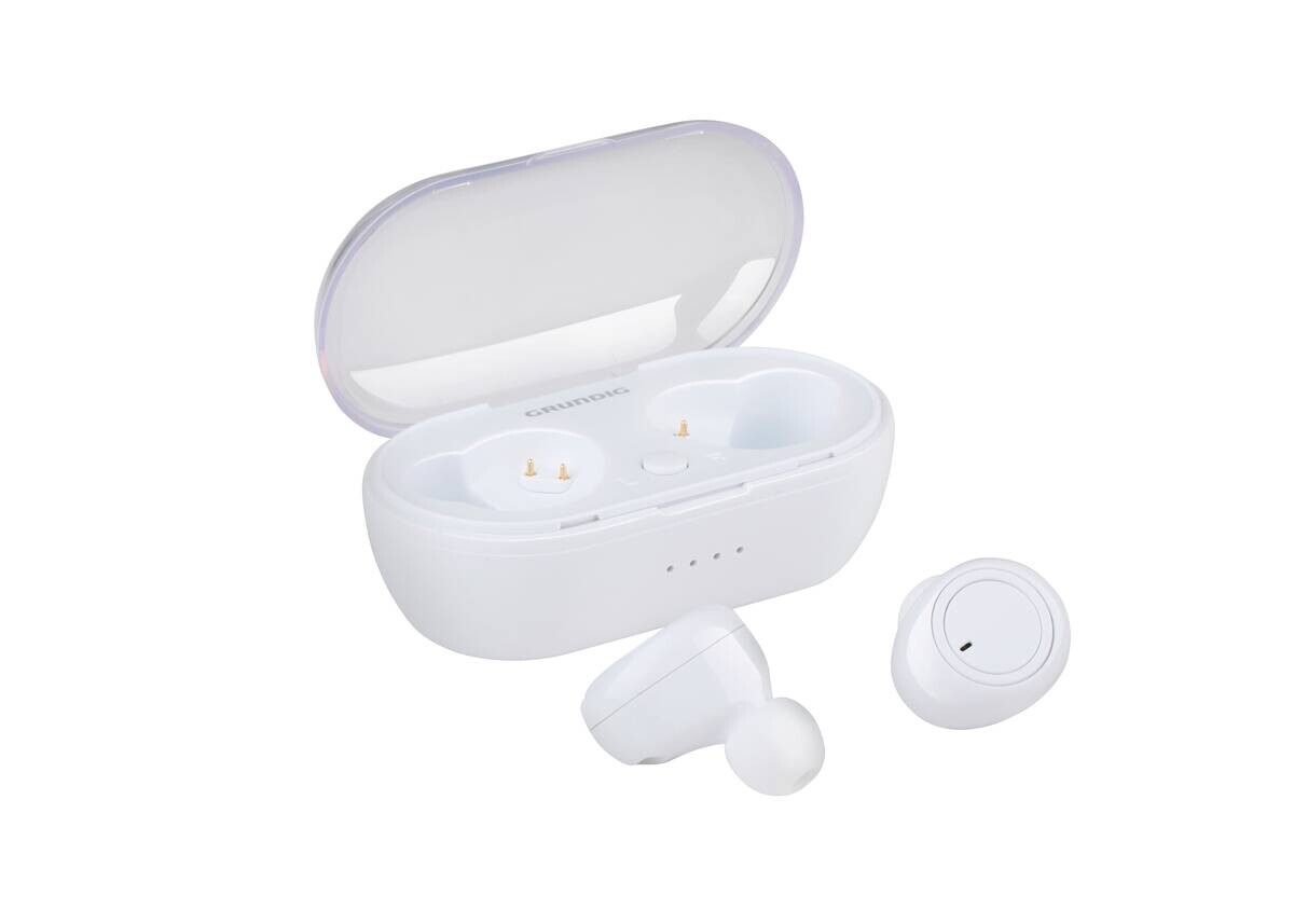 Grundig Bluetooth-Kopfhörer weiß schwarz B/H/L: ca. 3,5x7x2,8 cm