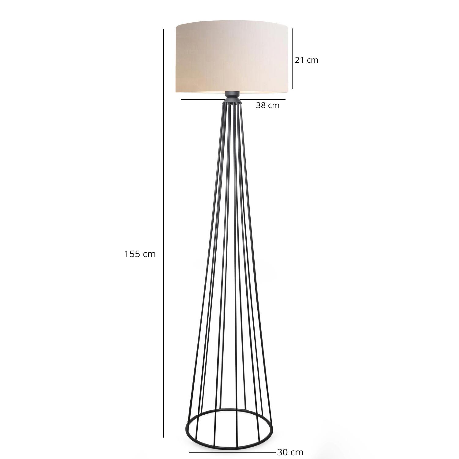 Opviq Stehleuchte creme Metall B/H/T/L/D: ca. 38x155x38x38x38 cm E27 1 Brennstellen