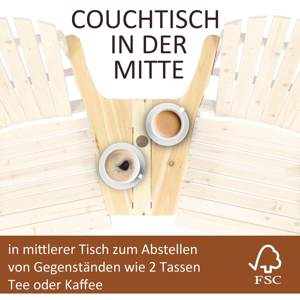 Outsunny Gartenbank natur Holz B/H/L: ca. 87x92x178 cm