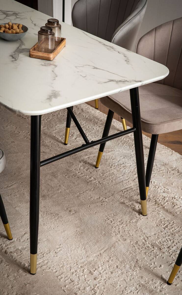 Esstisch weiß Marmor Optik B/H/T: ca. 180x76x90 cm