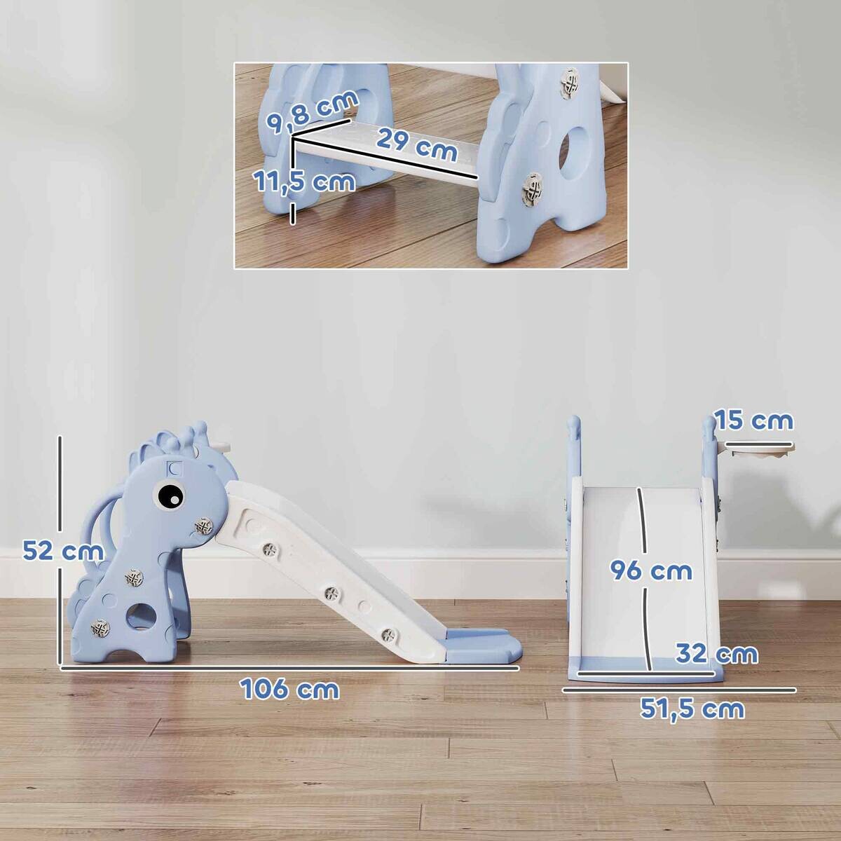 AIYAPLAY Kinderrutsche blau B/H/L: ca. 51,5x52x106 cm