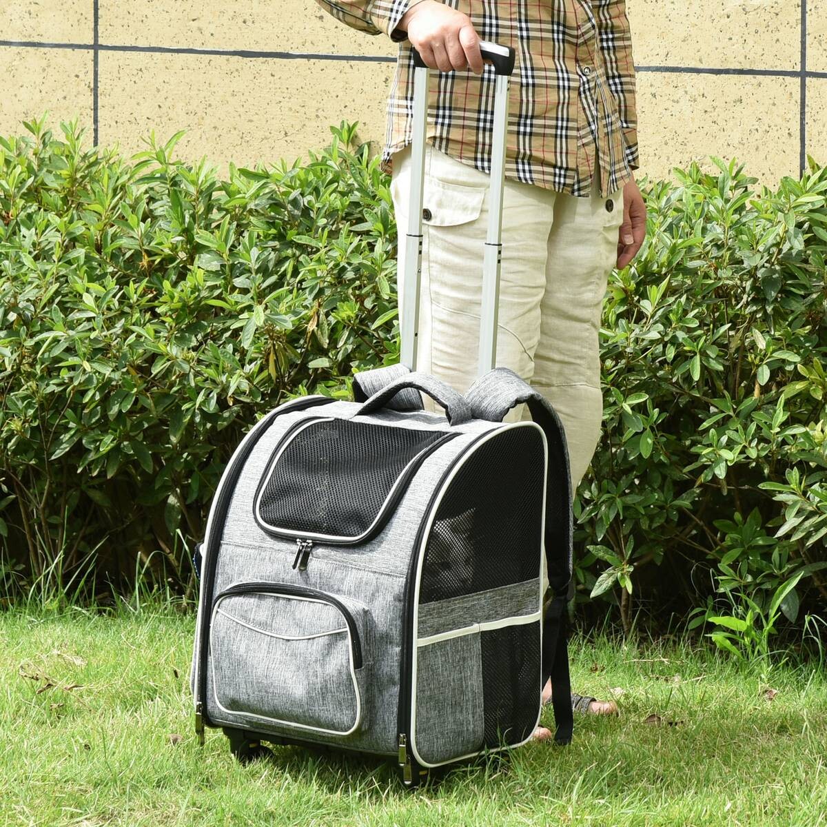 PawHut Tragetasche für Haustiere schwarz Polyester B/H/L: ca. 33x51,5x43 cm