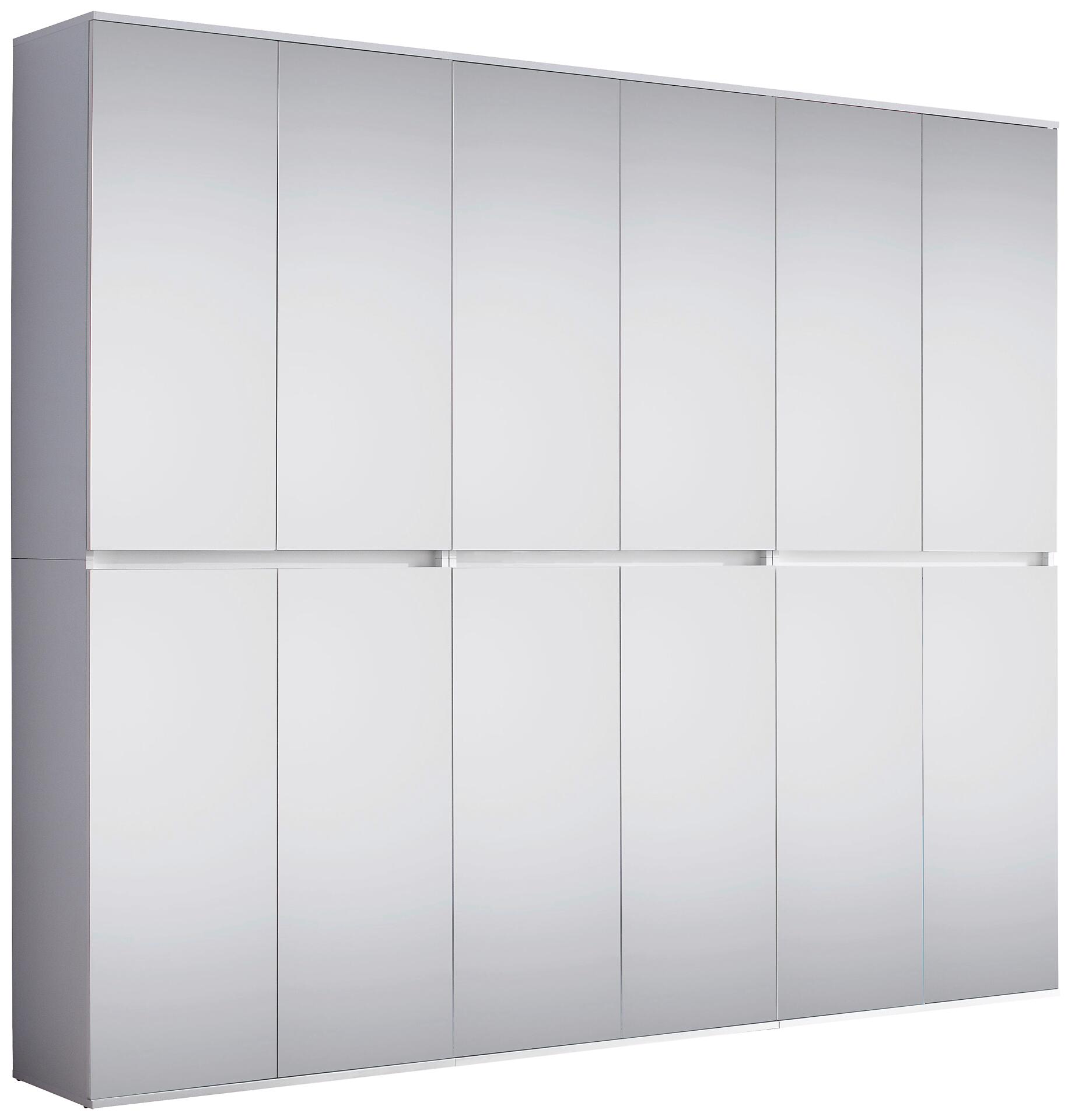 Garderobenschrank Mirror weiß B/H/T: ca. 222x191x34 cm
