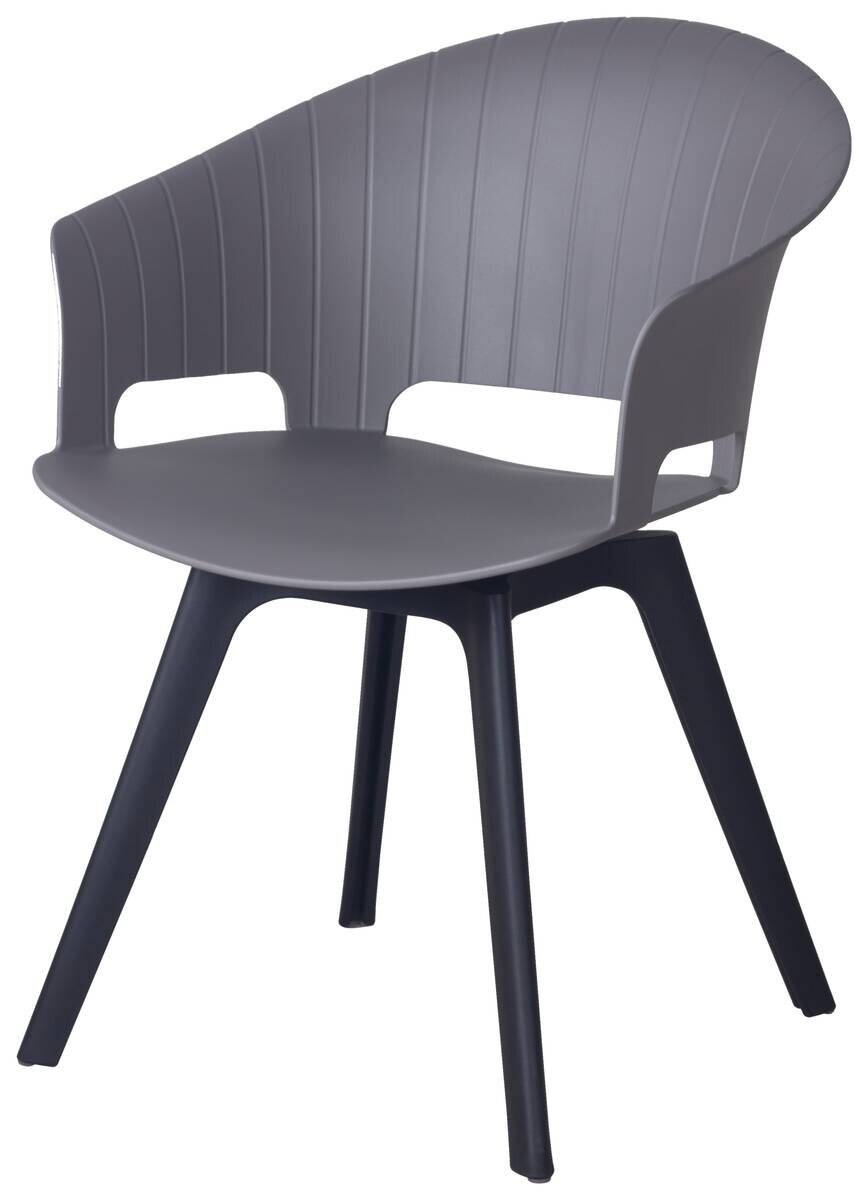 Drehstuhl Birte grau schwarz Kunststoff B/H/T: ca. 52x82x55 cm