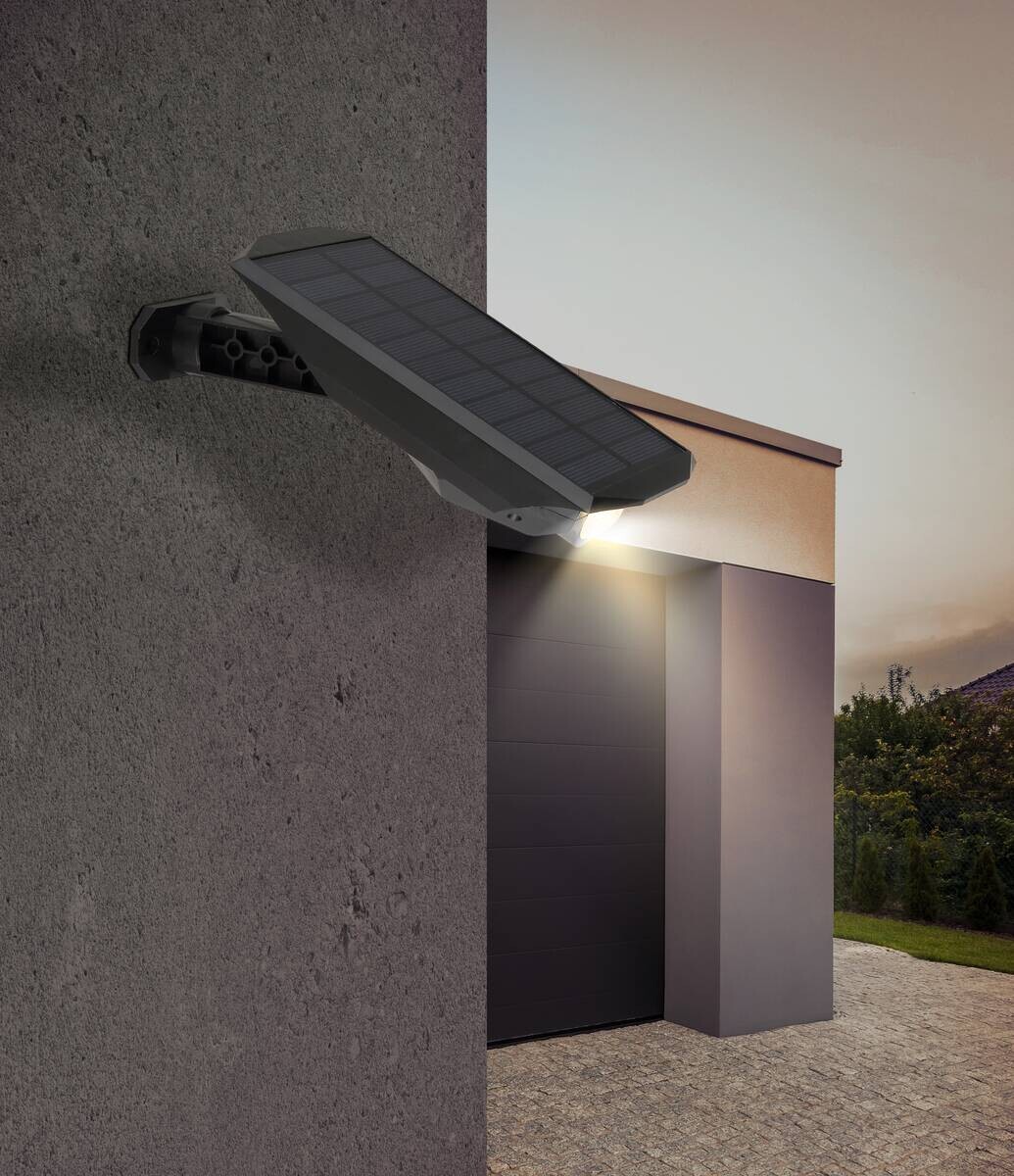 Solarleuchte mattschwarz transparent Kunststoff B/H/T: ca. 9,4x28x15,8 cm