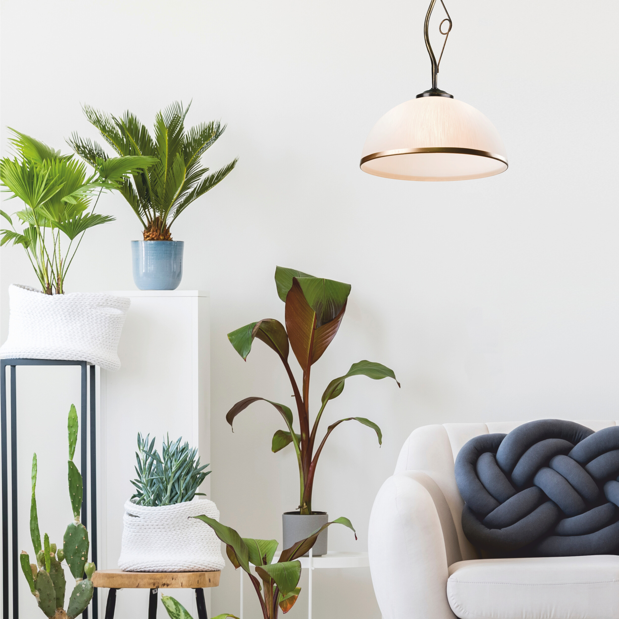 Lamkur Deckenleuchte Retro schwarz Glas Stahl B/H/L: ca. 32,5x45x32,5 cm E27 1 Brennstellen