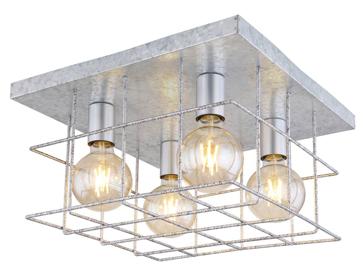 GLOBO Deckenleuchte MERRIL 15530Z-4D silber Metall B/H/L: ca. 40x26x40 cm