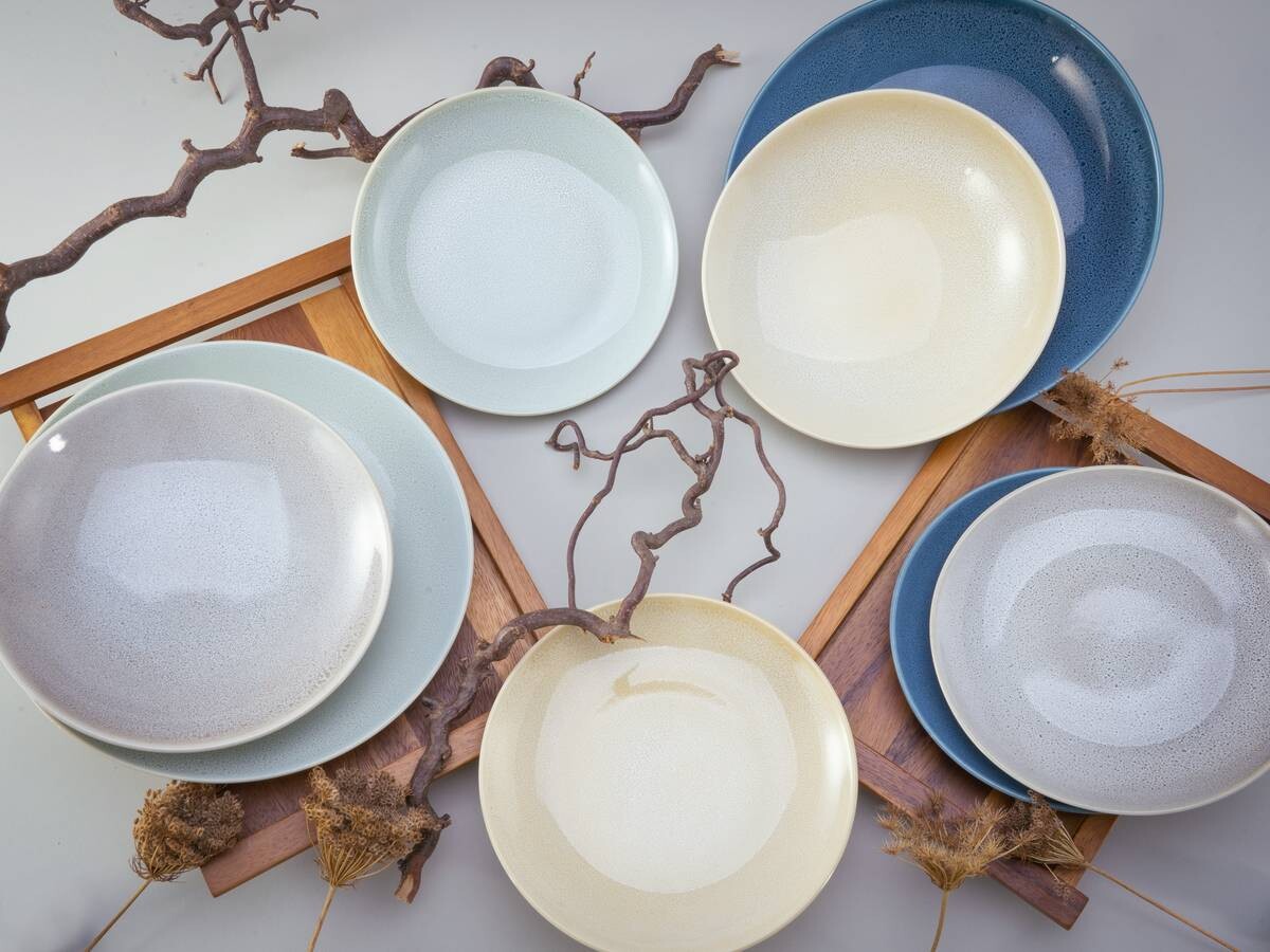 CreaTable Tafelservice Reactive Nordic multicolor Steinzeug 12 tlg.