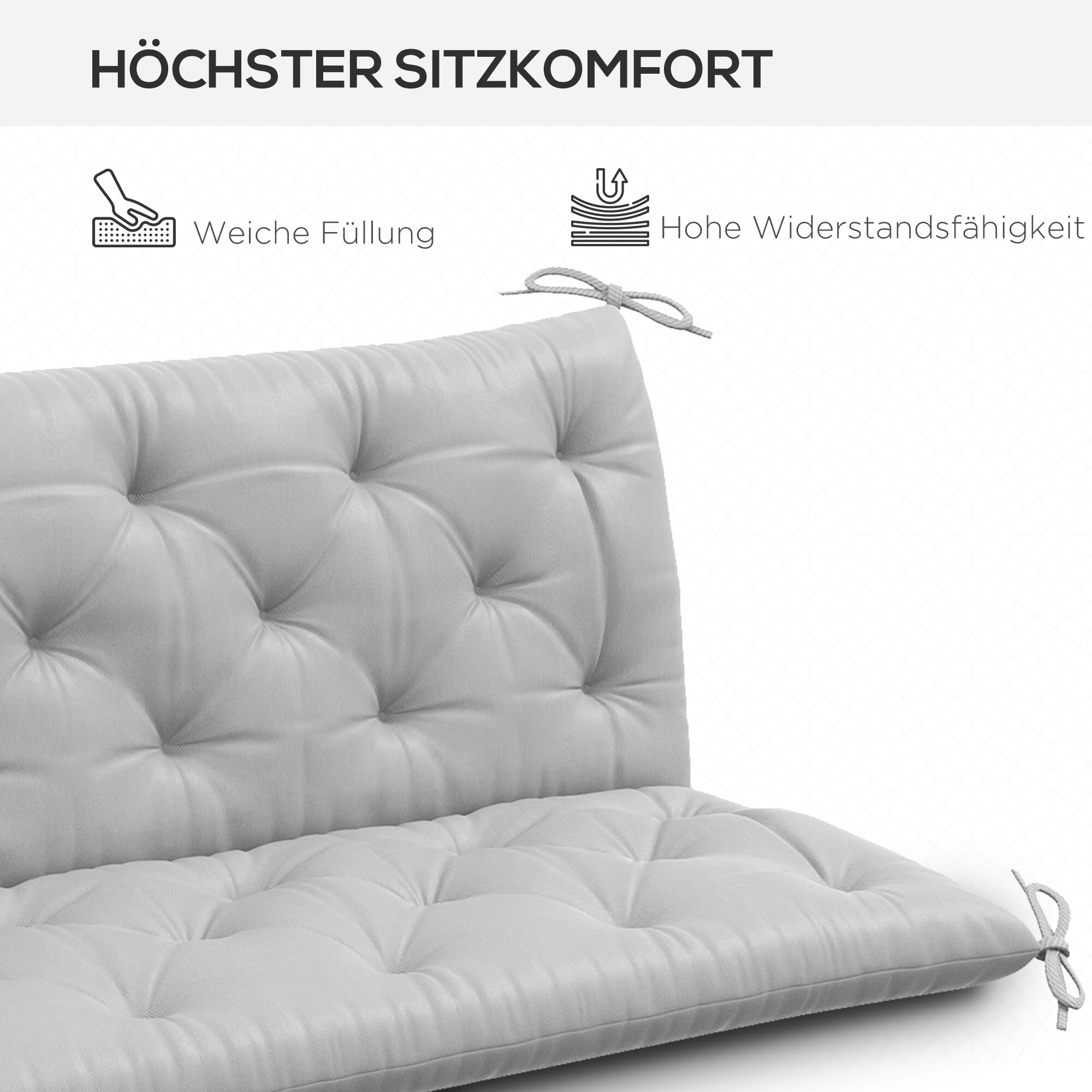 Outsunny Bankauflage hellgrau Schaumstoff B/H/L: ca. 98x8x150 cm