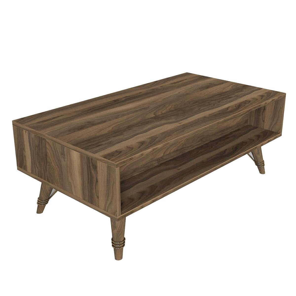 Couchtisch Valente walnuss Nachbildung dunkelgrün B/H/T: ca. 110x41,6x60 cm