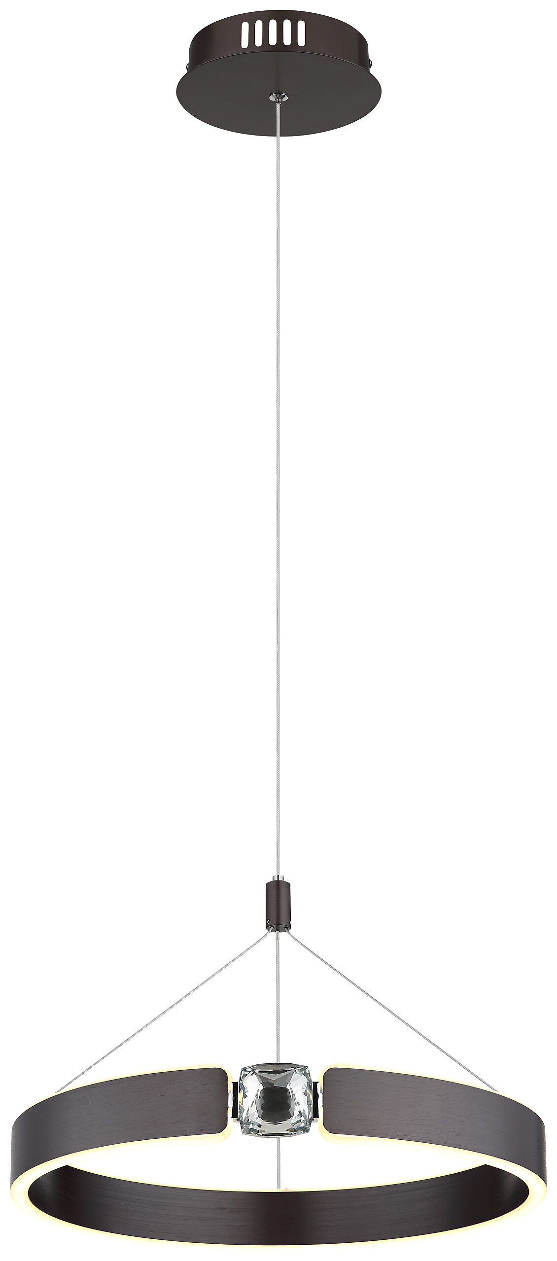 GLOBO LED-Pendelleuchte bronze Opal Metall Acryl H/L: ca. 125x40 cm